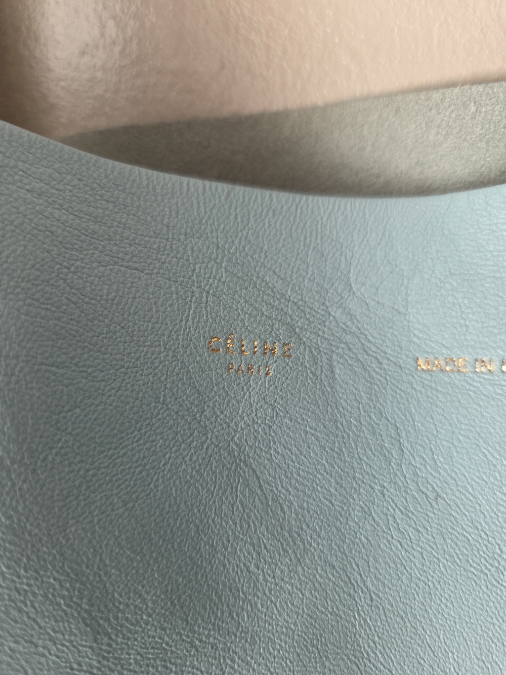 Celine Two-Tone Light Blue and Black Leather Tote - Picture 15 of 16